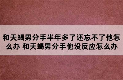 和天蝎男分手半年多了还忘不了他怎么办 和天蝎男分手他没反应怎么办